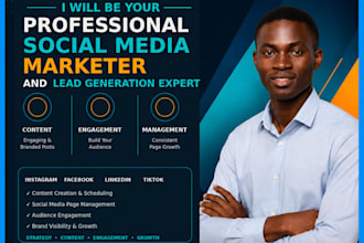 be your social media marketer for lead generation, social media content creation