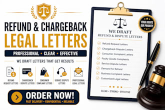 draft refund request chargeback dispute consumer complaint and legal letter