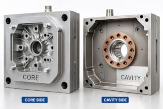 design plastic injection mold, core and cavity, step file, and 3d printable part