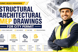 provide structural, architectural, mep drawing for city permit
