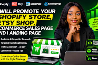 promote your shopify store, etsy shop, ecommerce sales page and landing page
