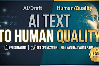 humanize, proofread, and SEO optimize your ai content in italian
