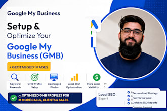 setup and optimize google my business gmb with geotagged images for local SEO