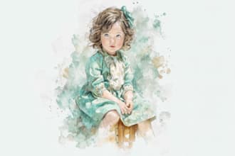 do children watercolor, children book watercolor