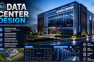 design a data center building with 3d visualization and layout