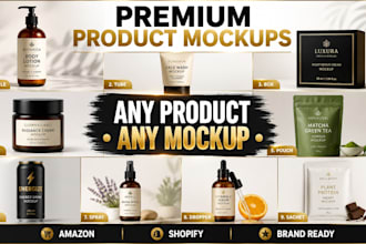 create premium 3d product mockups for amazon shopify and cosmetics