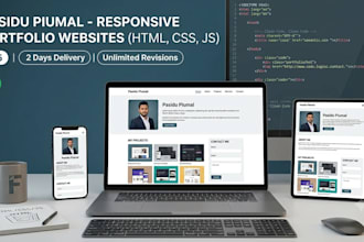 design and code a responsive portfolio website