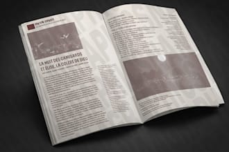 design a professional magazine, brochure or booklet