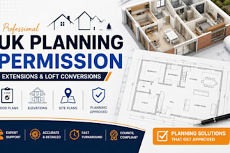 draw UK planning permission plans for house extensions and loft conversions