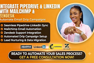 integrate pipedrive with linkedin mailchimp zendesk automate email drip campaign