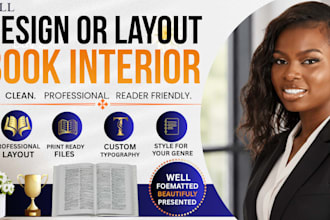 design or layout book interior, book cover and ebook, kdp book formatting
