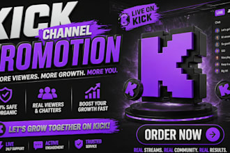 promote kick twitch channel to bring subs, twitch viewers, twitch affiliate