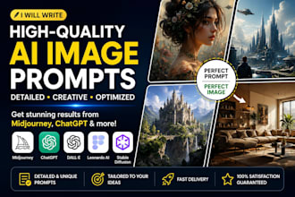 detailed ai image prompts for midjourney, chatgpt, flux,