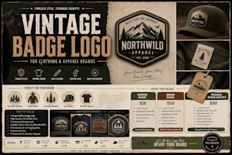 design vintage badge logo for clothing and apparel brands