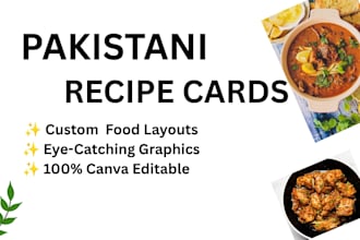 design an authentic pakistani recipe card for food bloggers