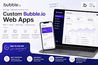 custom bubble io mvp, bubble app, saas, responsive website, developer