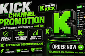 do viral kick channel gaming promotion for organic community