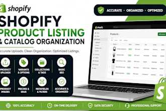 create shopify collections, variants and product listings