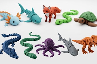 design 3d articulated model, flexi toy, bjd doll stl for 3d printing