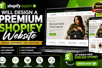 design a premium shopify website with a modern responsive layout