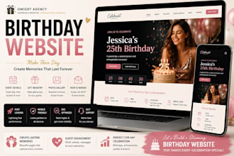birthday website, birthday invitation website, birthday party website, event web