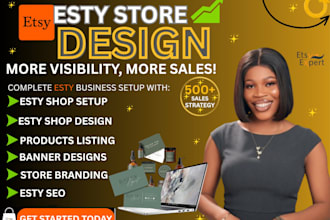 set up etsy print on demand shop design and printify store setup