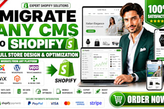 migrate joomla wordpress or any cms to shopify with full store design and setup