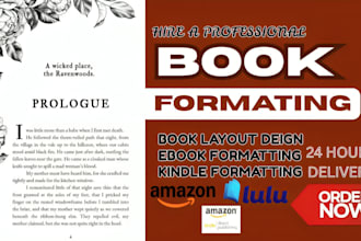do book formatting book layout design, kindle ebook formatting
