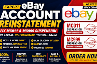 do ebay account reinstatement, fix mc011 mc999 suspension and appeal