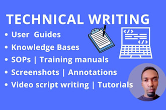 be your technical writer for software user guides and tutorials for web and app