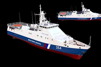 3d design ship boat offshore equipment cnc waterjet cutting, yatch, 3d ship, stl