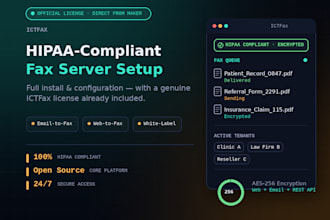 set up ictfax hipaa compliant multi tenant fax server software