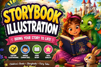 create a magical custom storybook illustration for children