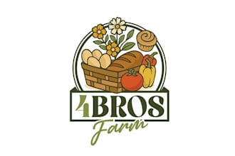 design agriculture monogram family farm logo