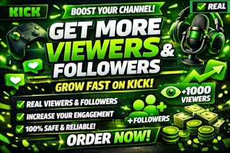 promote your kick channel viewers and followers promotion
