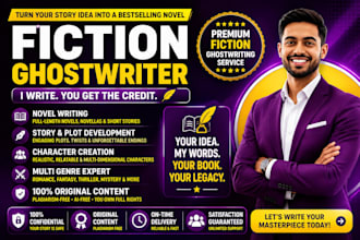 be your fiction ghostwriter novel writer and ebook writer