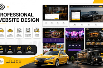 design squarespace taxi car booking party rental festival food truck website