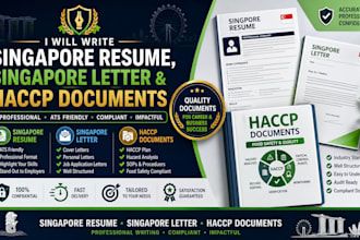 write singapore resume, singapore letter and haccp documents