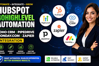 hubspot gohigh level automation zoho crm pipedrive monday com zapier integration