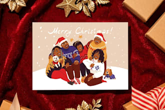design a christmas card, greeting card, or invitation card