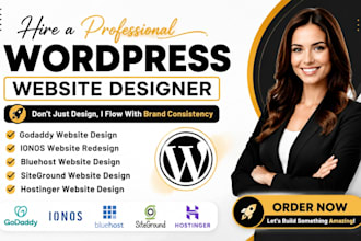 build godaddy wordpress website design, siteground , bluehost, hostinger ionos