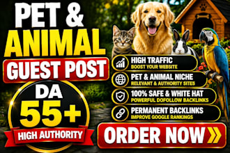 publish high da 55 guest post on pet, animal and cat blog with dofollow backlink