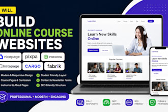 build nicepage pixpa pinegrow instapage cargo fabrik online course websites