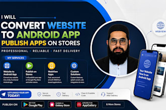 convert website to android app, publish apps on store