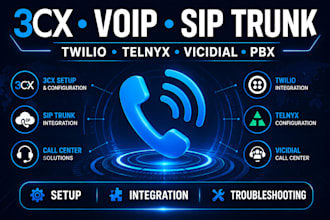 setup twilio 3cx  8x8 freeswitch sip trunk telnyx  voip systems