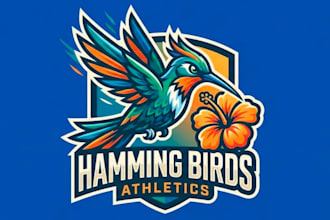 create amazing hamming bird mascot logo design with 1 day delivery