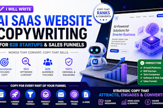 write ai saas website copy b2b ai startup website sales funnel copywriting