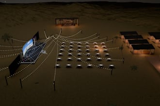 design 3d event layouts, stages, and outdoor setup renderings