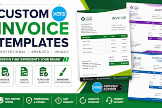 create custom xero invoice templates quotes po branding