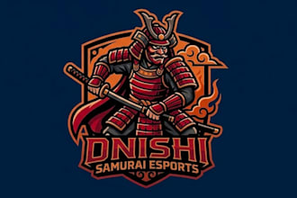 design wonderful samurai knight mascot logo design